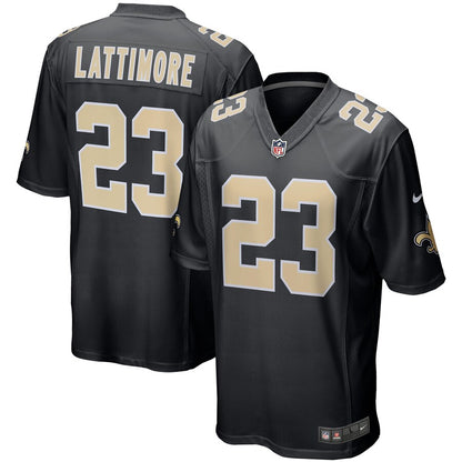 New Orleans Saints Marshon Lattimore Game Black Football Jersey product image