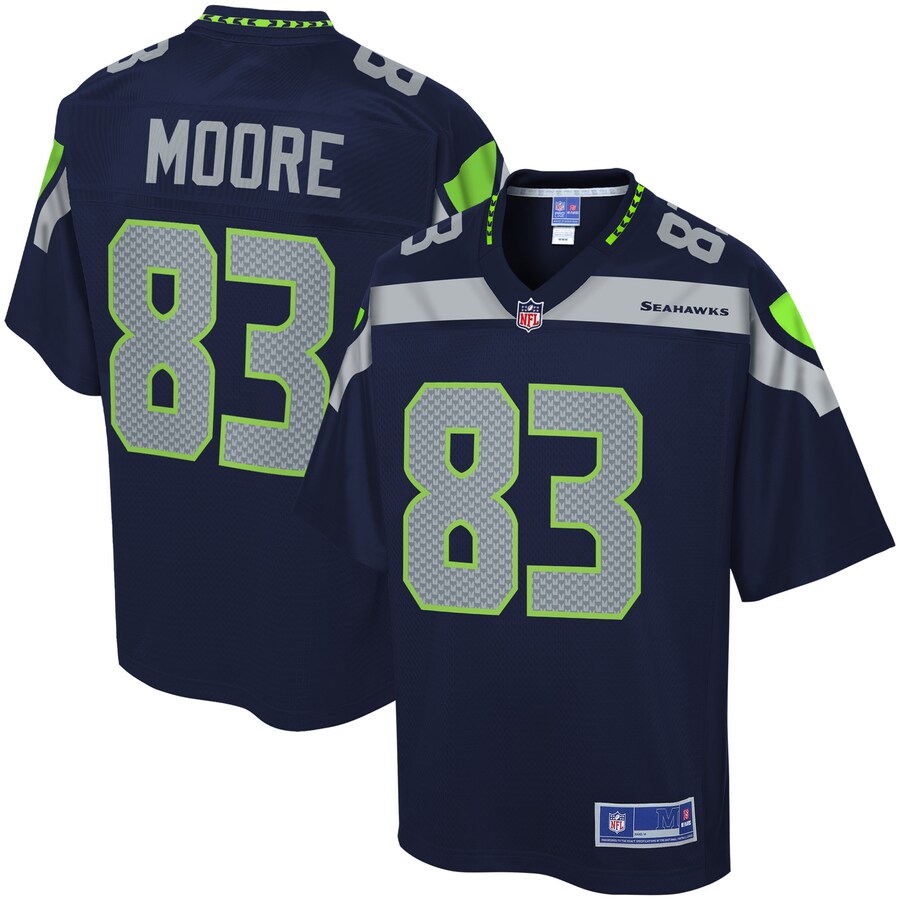 Seattle Seahawks David Moore Pro Line Team Color Navy Football Jersey product image