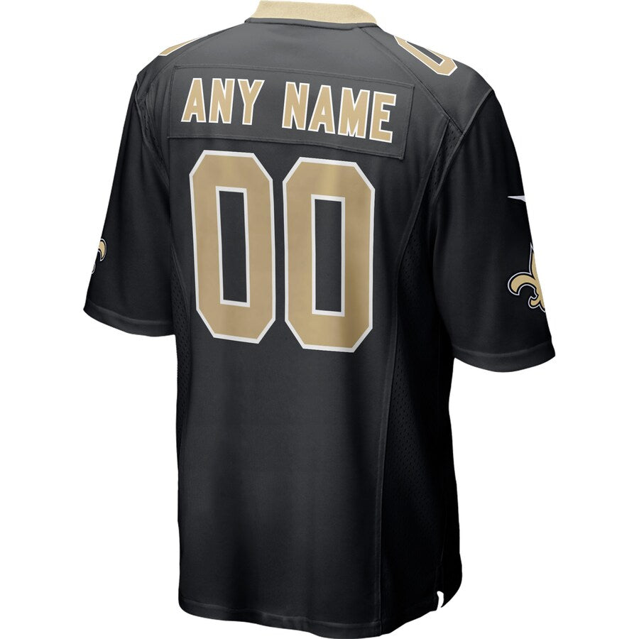 New Orleans Saints Custom Game Black Football Jersey product image