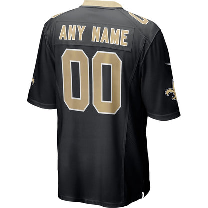 New Orleans Saints Custom Game Black Football Jersey product image