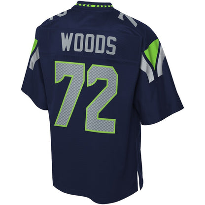 Seattle Seahawks Al Woods Pro Line Navy Football Jersey product image