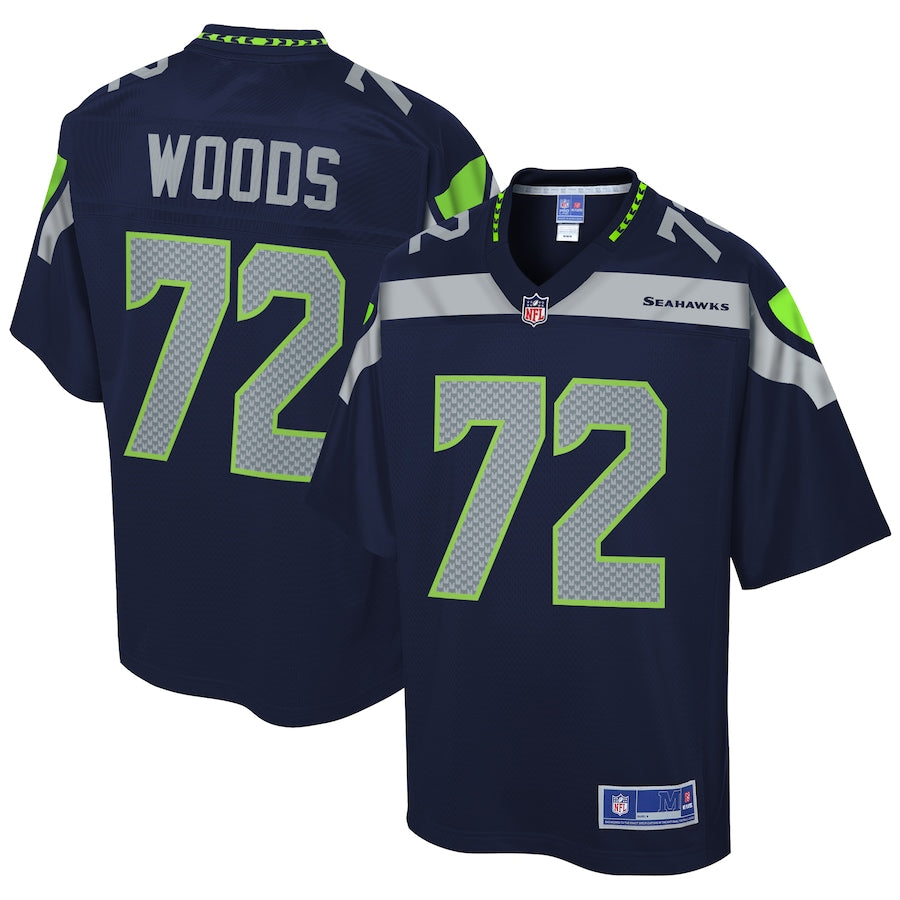 Seattle Seahawks Al Woods Pro Line Navy Football Jersey product image