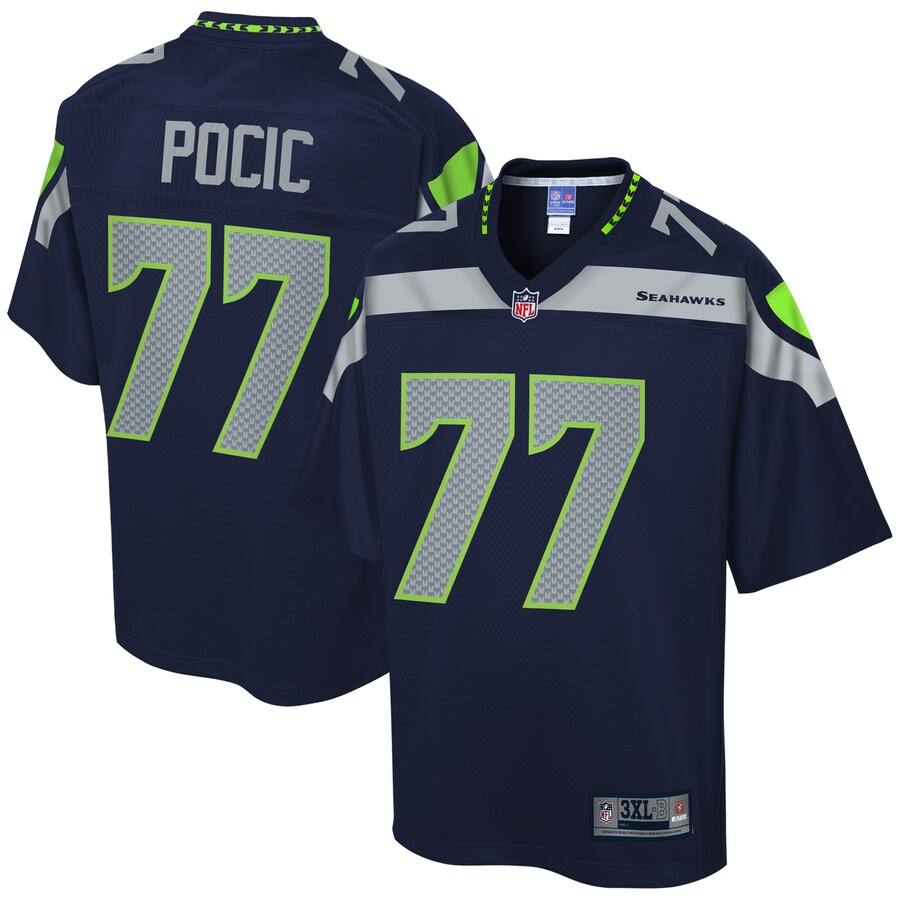Seattle Seahawks Ethan Pocic Pro Line Big & Tall Navy Football Jersey product image