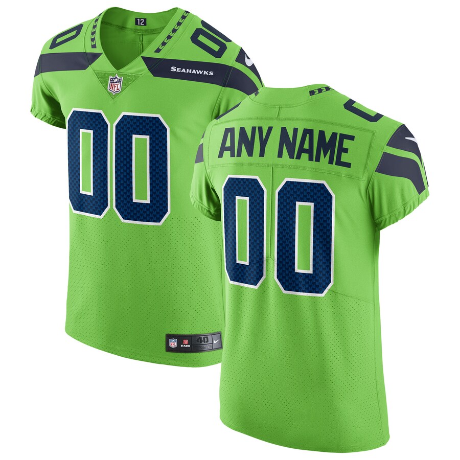 Seattle Seahawks Custom Green Football Jersey product image