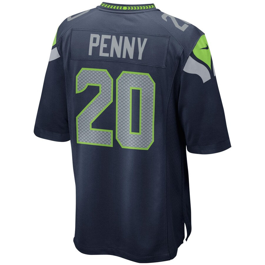 Seattle Seahawks Rashaad Penny Game Navy Football Jersey product image