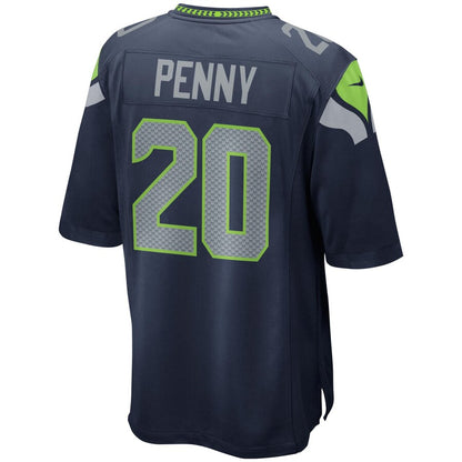 Seattle Seahawks Rashaad Penny Game Navy Football Jersey product image