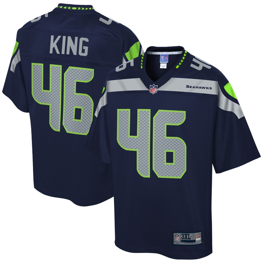 Seattle Seahawks Akeem King Pro Line Big & Tall Navy Football Jersey product image