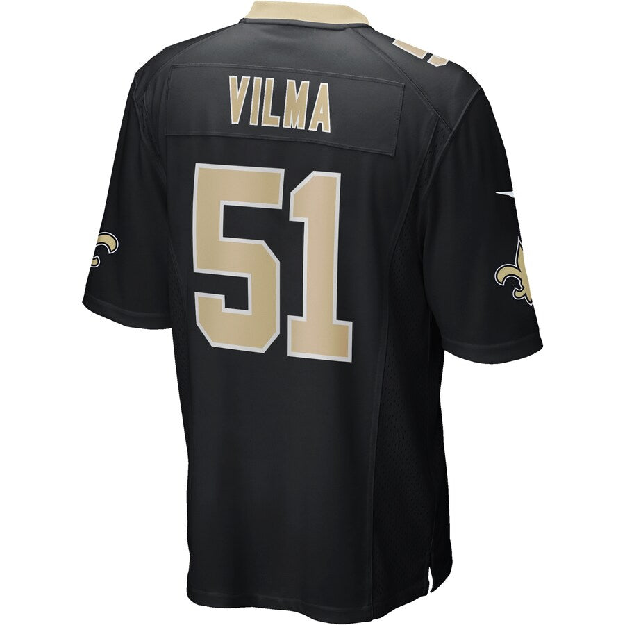 New Orleans Saints Jonathan Vilma Game Black Football Jersey product image