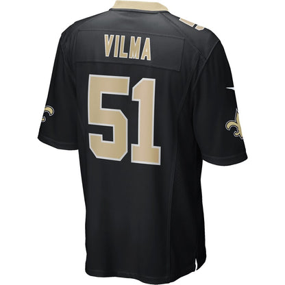 New Orleans Saints Jonathan Vilma Game Black Football Jersey product image