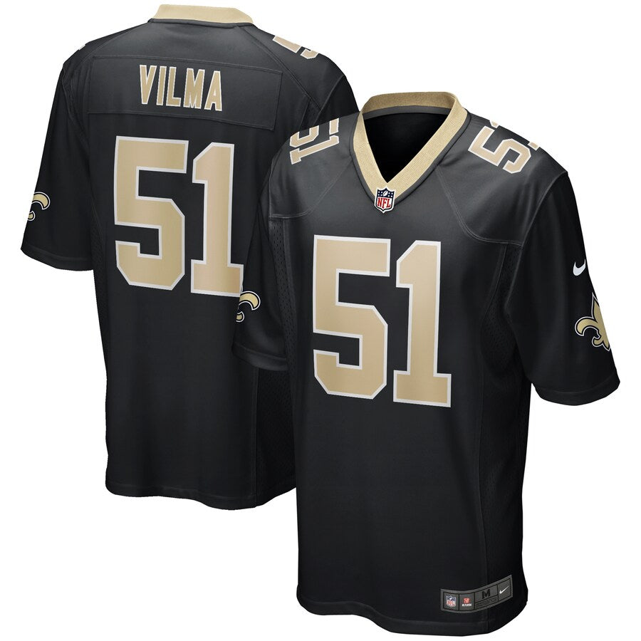 New Orleans Saints Jonathan Vilma Game Black Football Jersey product image