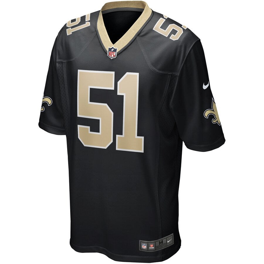 New Orleans Saints Jonathan Vilma Game Black Football Jersey product image