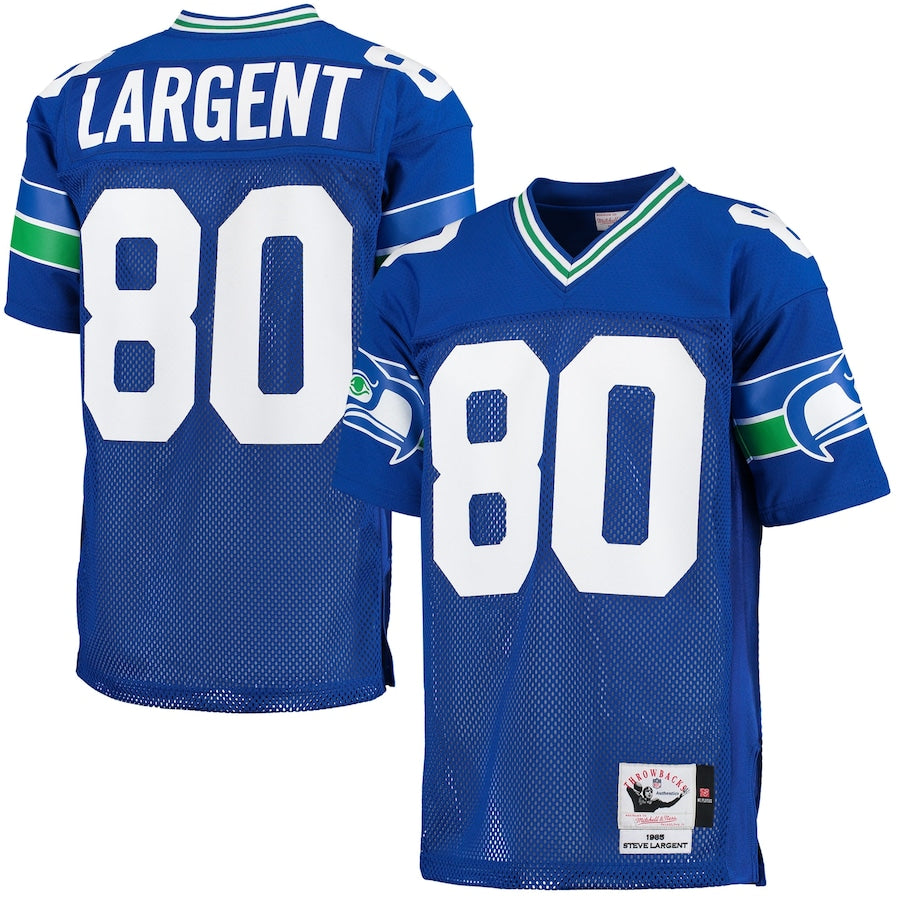Seattle Seahawks Steve Largent 1985 Throwback Blue Football Jersey product image
