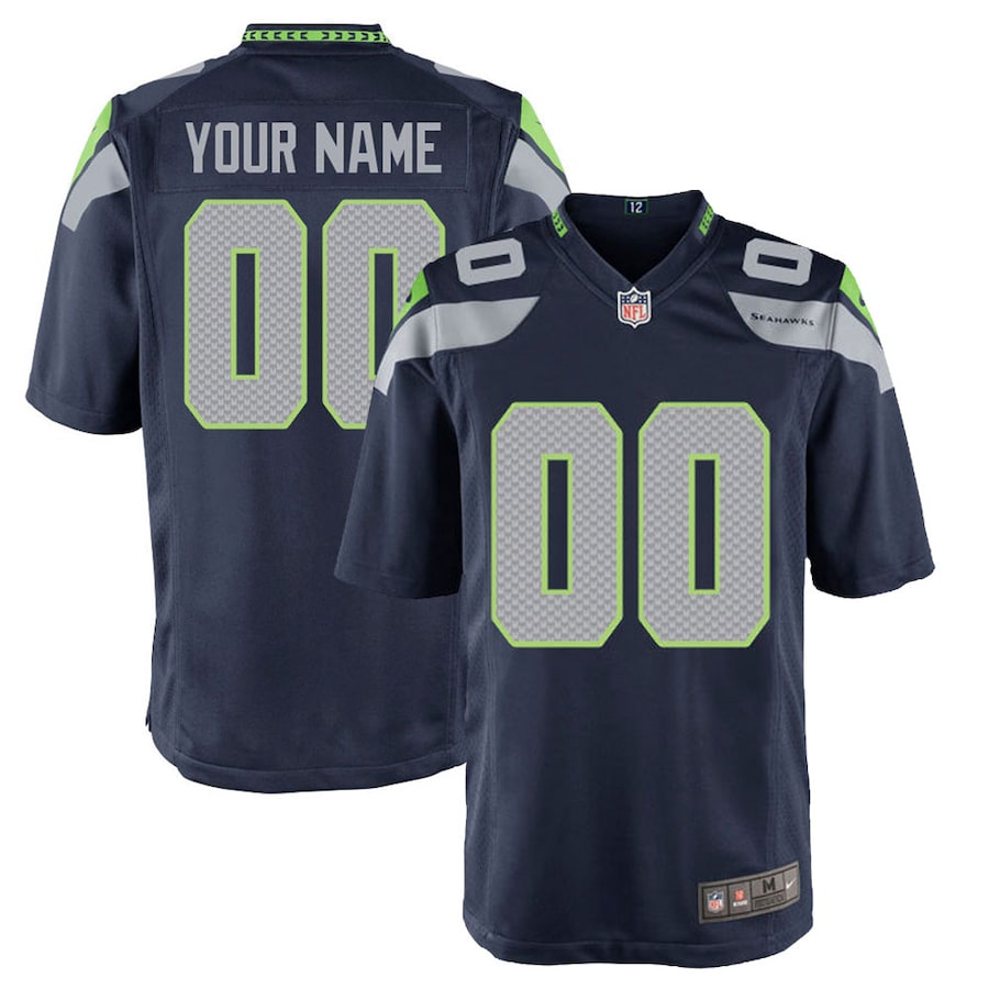 Seattle Seahawks College Customized Game Navy Football Jersey product image