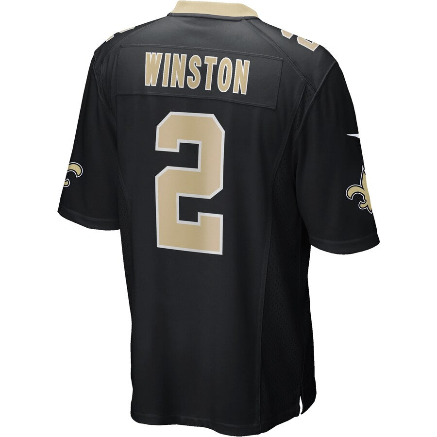 New Orleans Saints Jameis Winston Game Black Football Jersey product image
