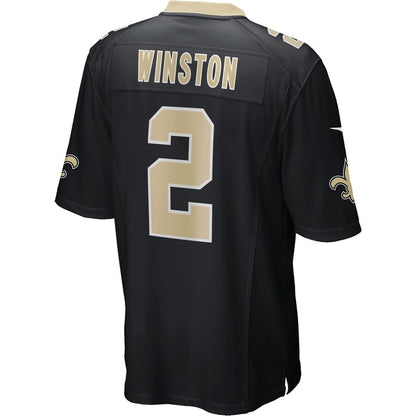 New Orleans Saints Jameis Winston Game Black Football Jersey product image