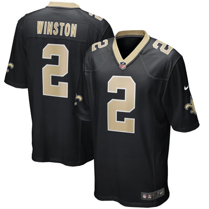 New Orleans Saints Jameis Winston Game Black Football Jersey product image