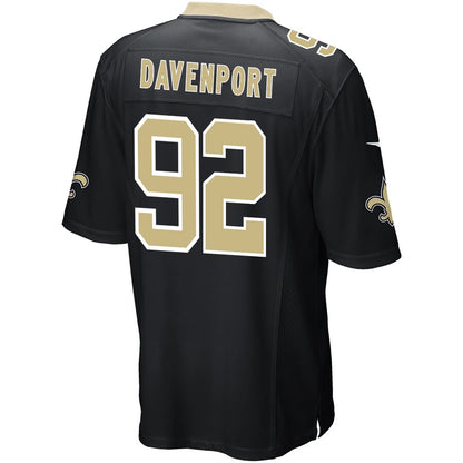 New Orleans Saints Marcus Davenport Game Black Football Jersey product image