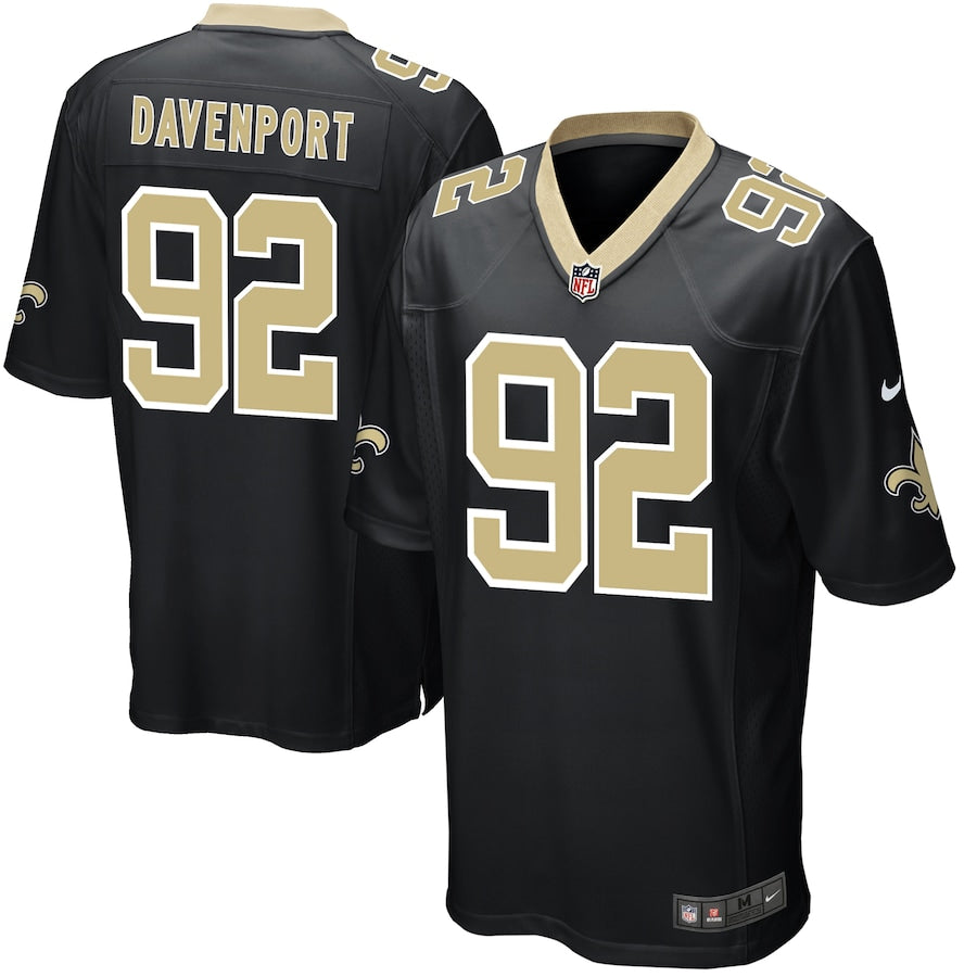 New Orleans Saints Marcus Davenport Game Black Football Jersey product image
