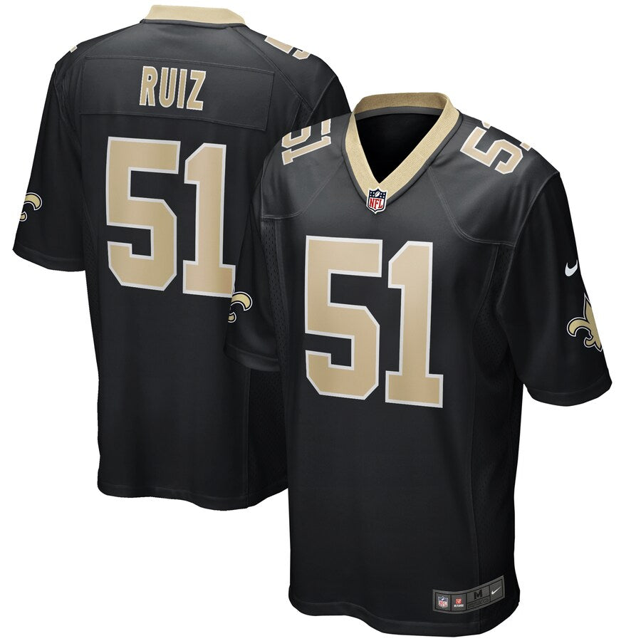 New Orleans Saints Cesar Ruiz Game Black Football Jersey product image