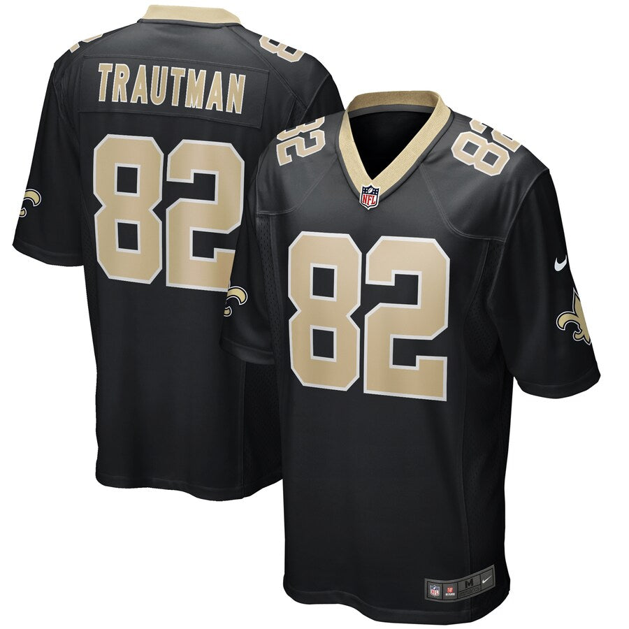 New Orleans Saints Adam Trautman Game Black Football Jersey product image