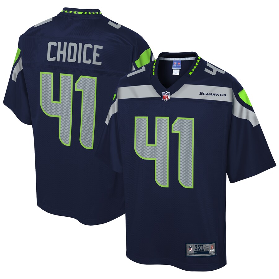 Seattle Seahawks Adam Choice Pro Line Big & Tall Navy Football Jersey product image