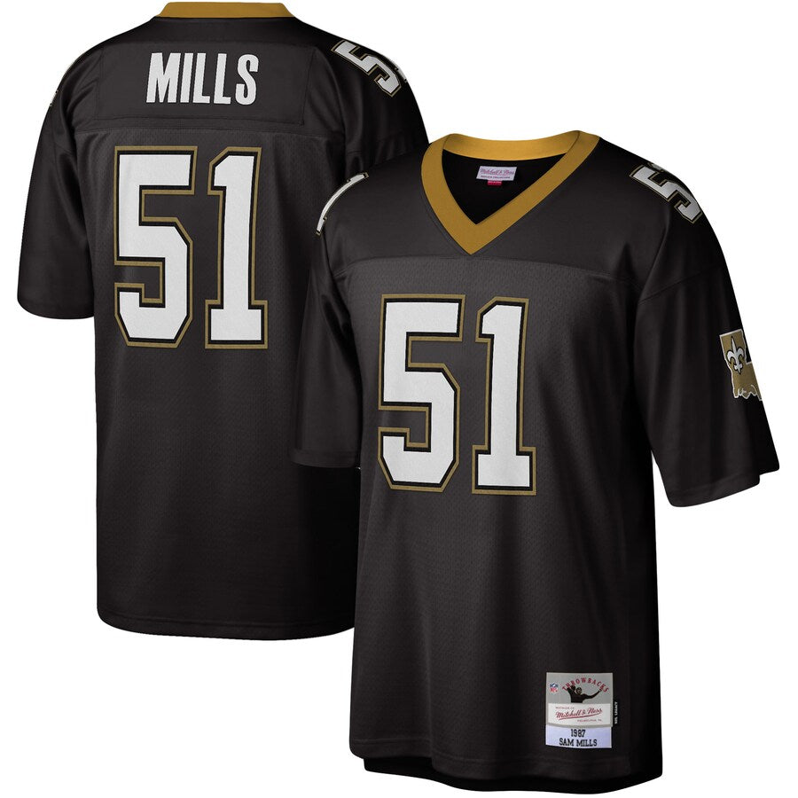 New Orleans Saints Sam Mills 1987 Legacy Black Football Jersey product image