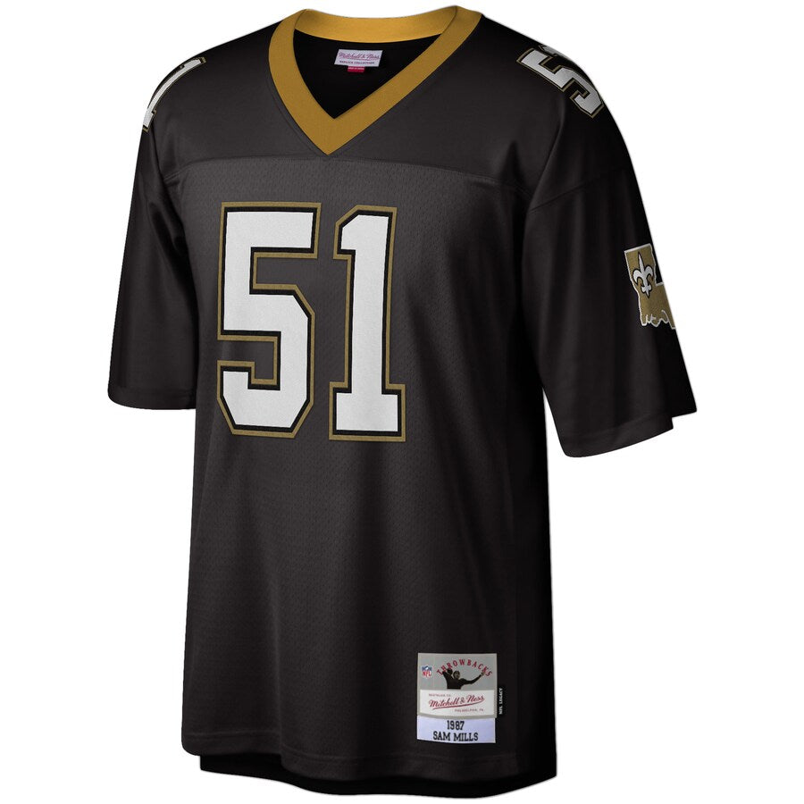 New Orleans Saints Sam Mills 1987 Legacy Black Football Jersey product image
