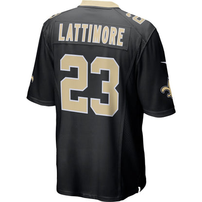 New Orleans Saints Marshon Lattimore Game Black Football Jersey product image