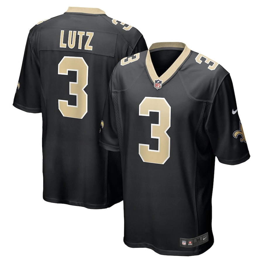New Orleans Saints Wil Lutz Game Black Football Jersey product image