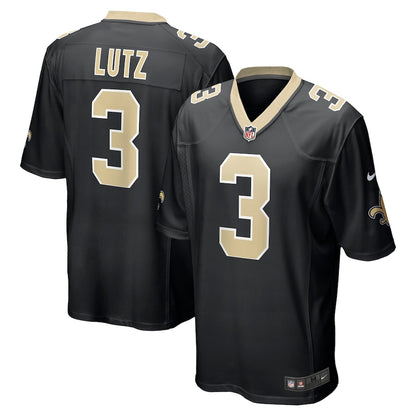 New Orleans Saints Wil Lutz Game Black Football Jersey product image