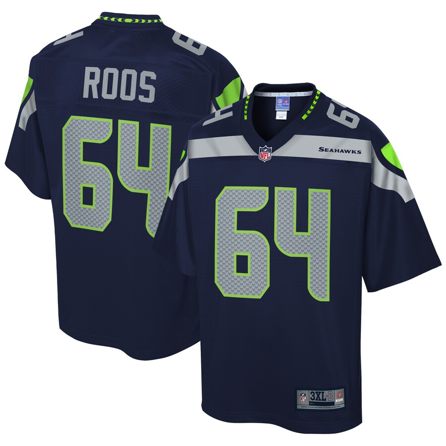 Seattle Seahawks Jordan Roos Pro Line Big & Tall Navy Football Jersey product image
