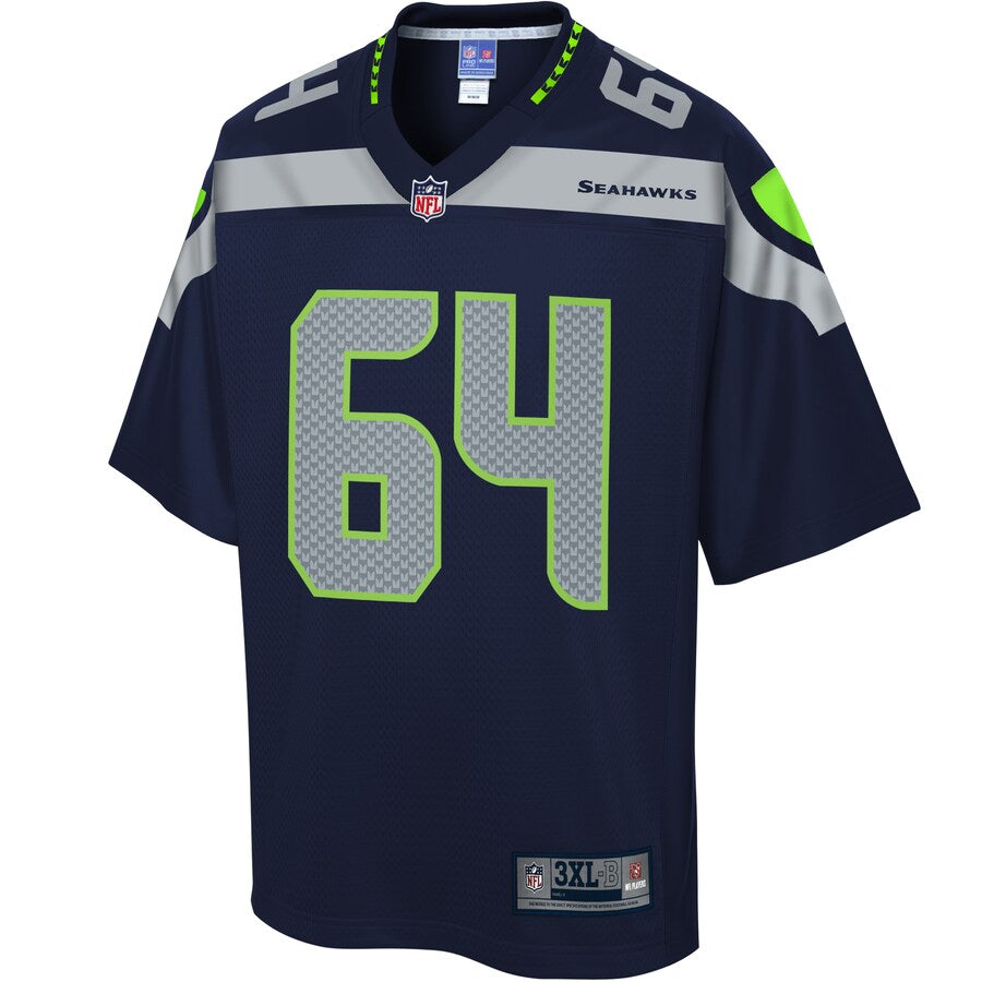 Seattle Seahawks Jordan Roos Pro Line Big & Tall Navy Football Jersey product image