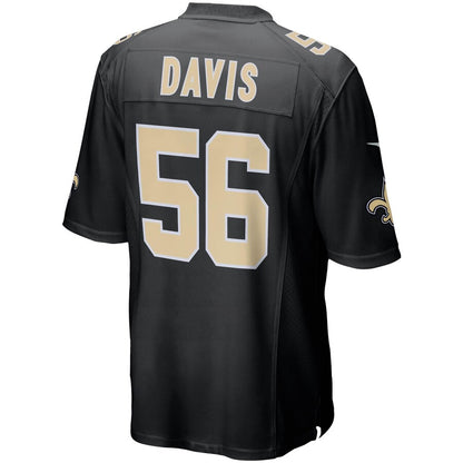 New Orleans Saints Demario Davis Game Black Football Jersey product image