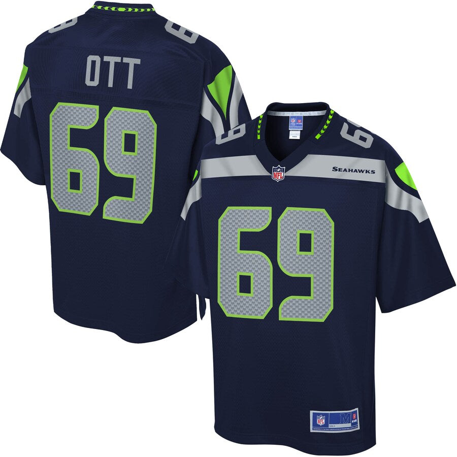 Seattle Seahawks Tyler Ott Pro Line Navy Football Jersey product image