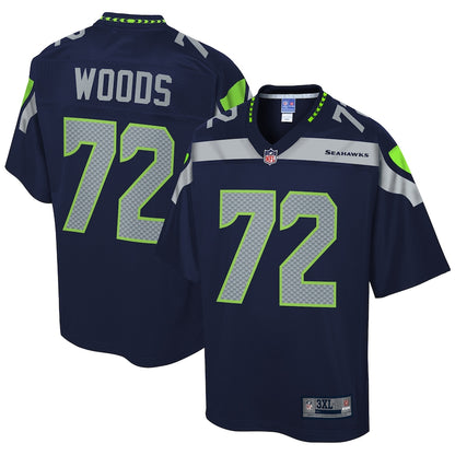 Seattle Seahawks Al Woods Pro Line Big & Tall Navy Football Jersey product image