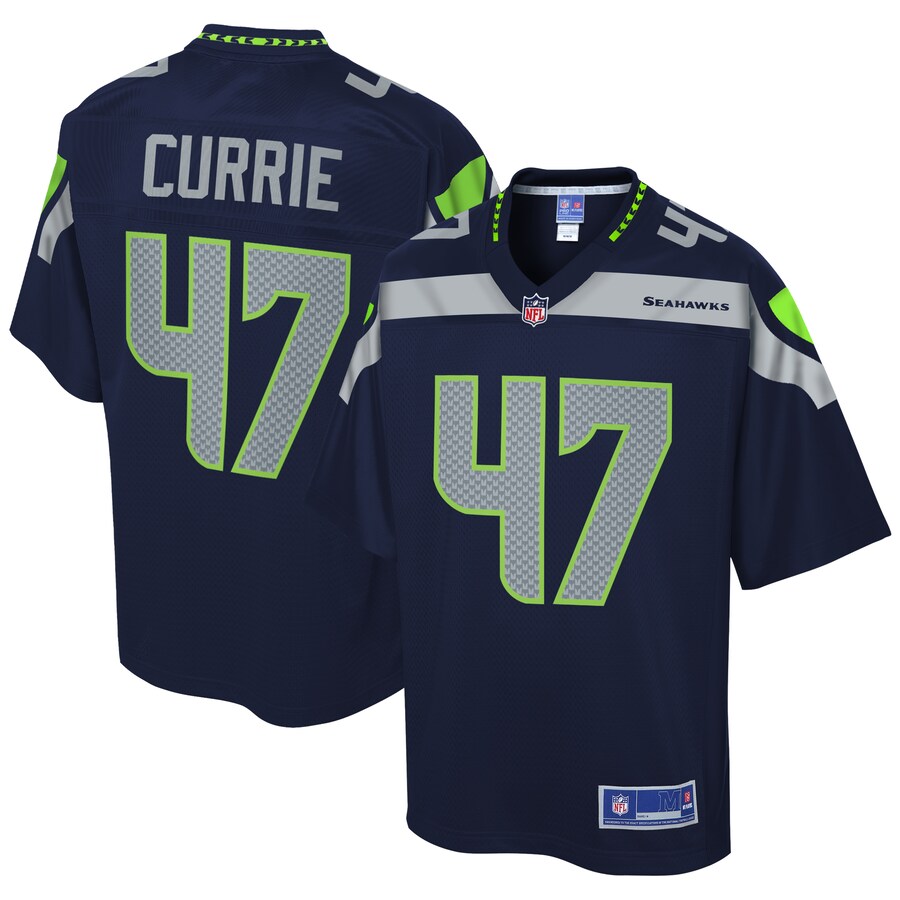 Seattle Seahawks Justin Currie Pro Line Navy Football Jersey product image