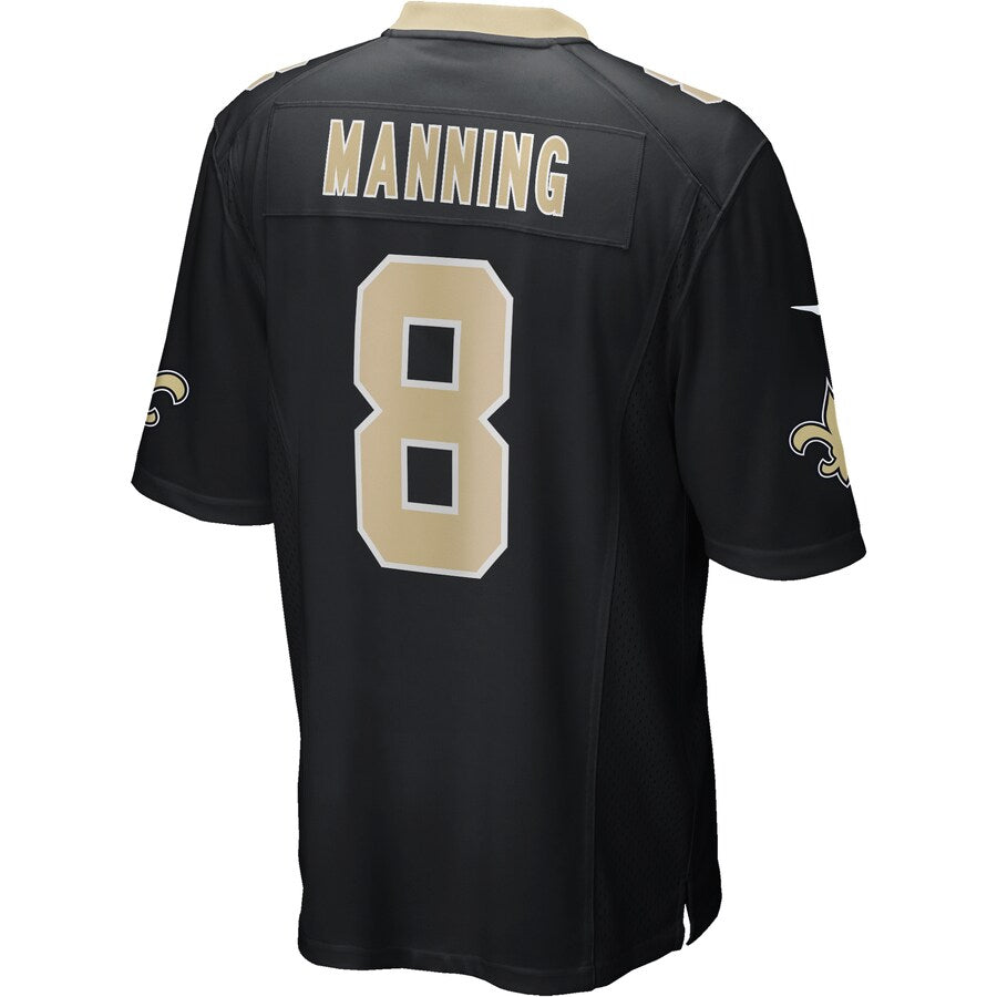 New Orleans Saints Archie Manning Game Black Football Jersey product image