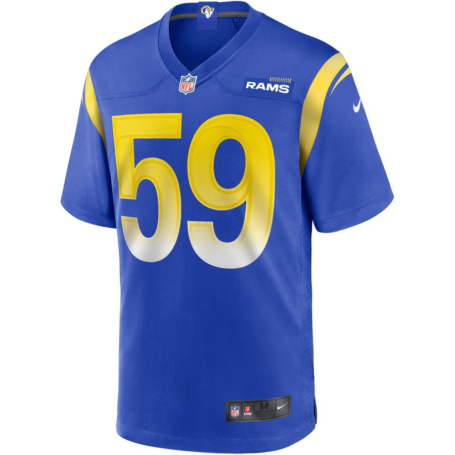 Los Angeles Rams London Fletcher Game Royal Football Jersey product image