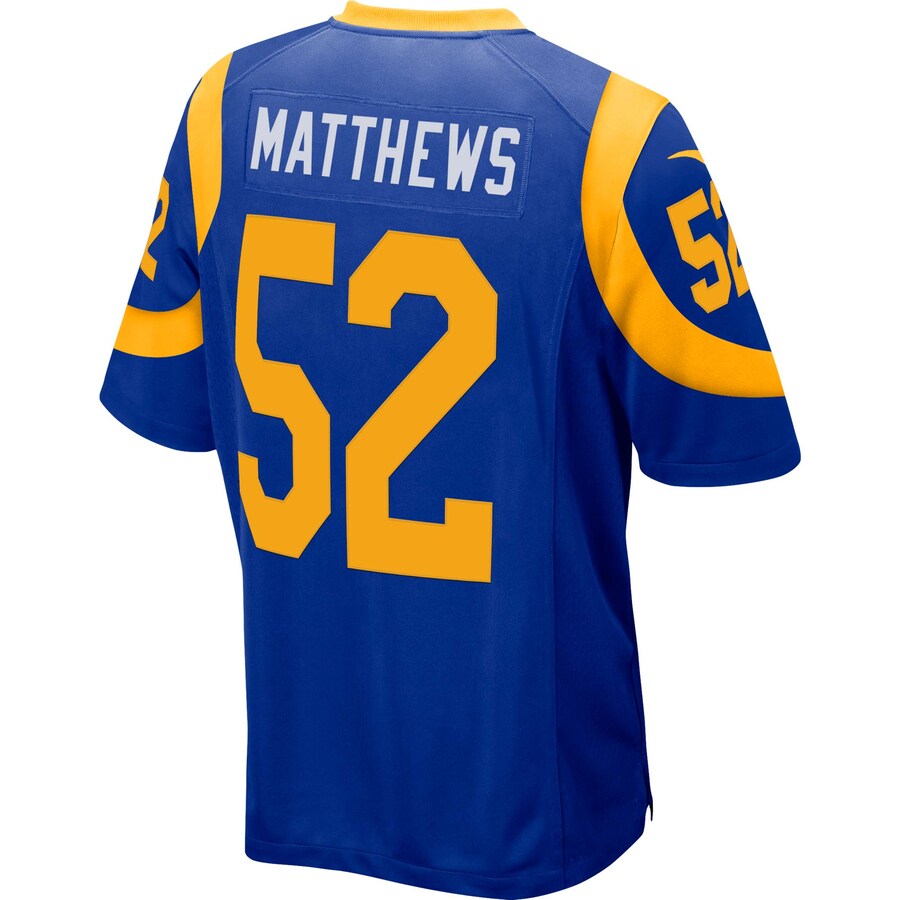Los Angeles Rams Clay Matthews Game Royal Football Jersey product image