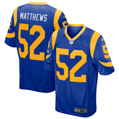 Los Angeles Rams Clay Matthews Game Royal Football Jersey product image