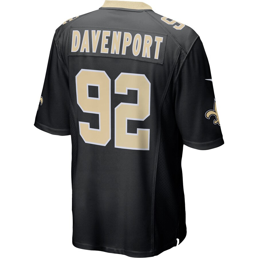 New Orleans Saints Marcus Davenport Game Black Football Jersey product image