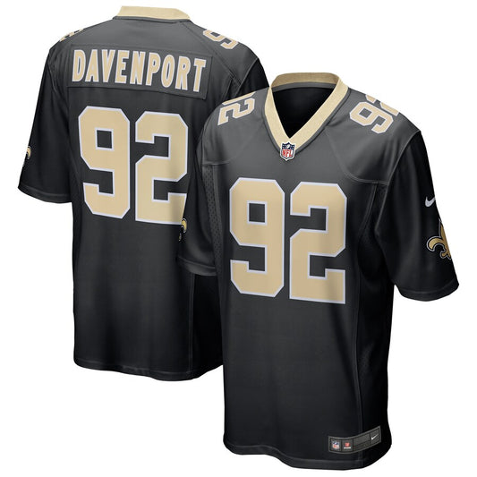 New Orleans Saints Marcus Davenport Game Black Football Jersey product image