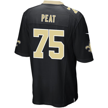 New Orleans Saints Andrus Peat Game Black Football Jersey product image