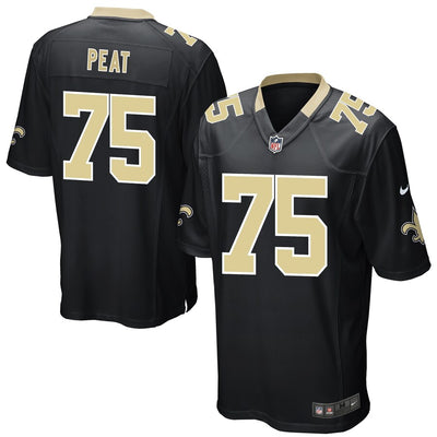 New Orleans Saints Andrus Peat Game Black Football Jersey product image