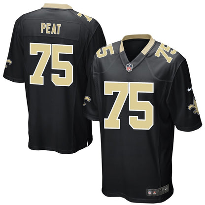 New Orleans Saints Andrus Peat Game Black Football Jersey product image