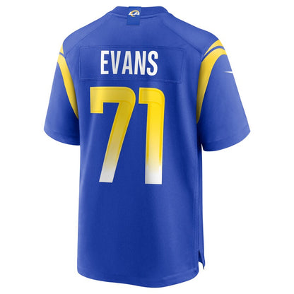 Los Angeles Rams Bobby Evans Game Royal Football Jersey product image