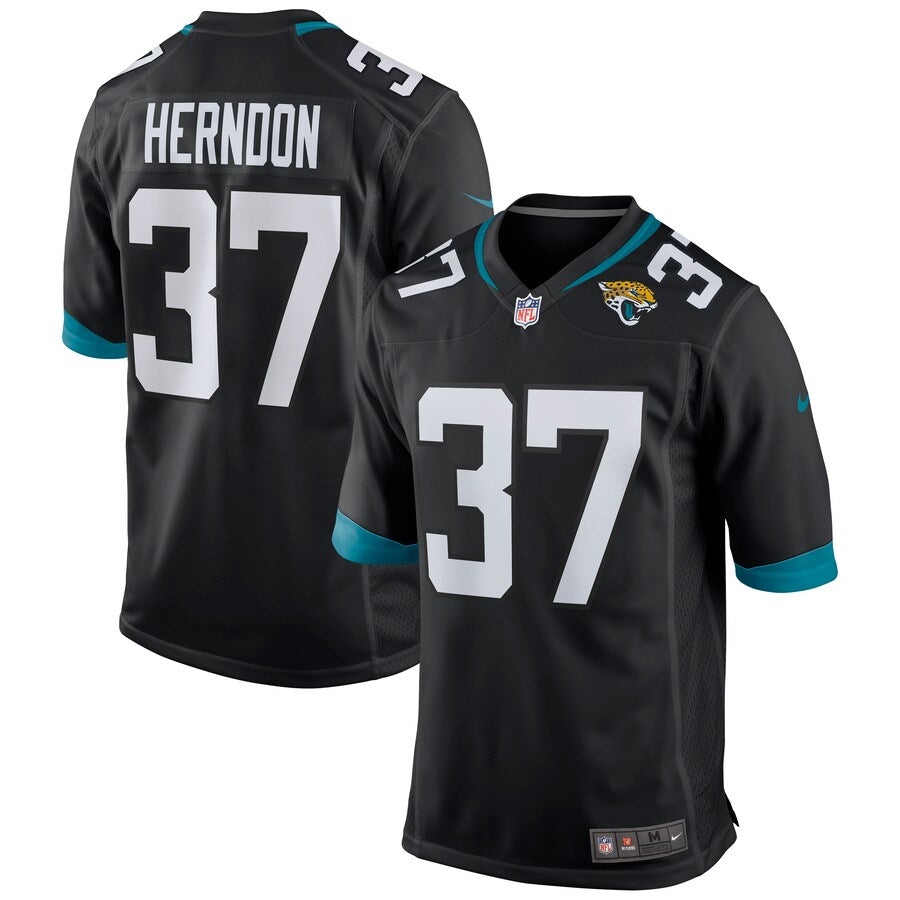 Jacksonville Jaguars Tre Herndon Game Black Football Jersey product image