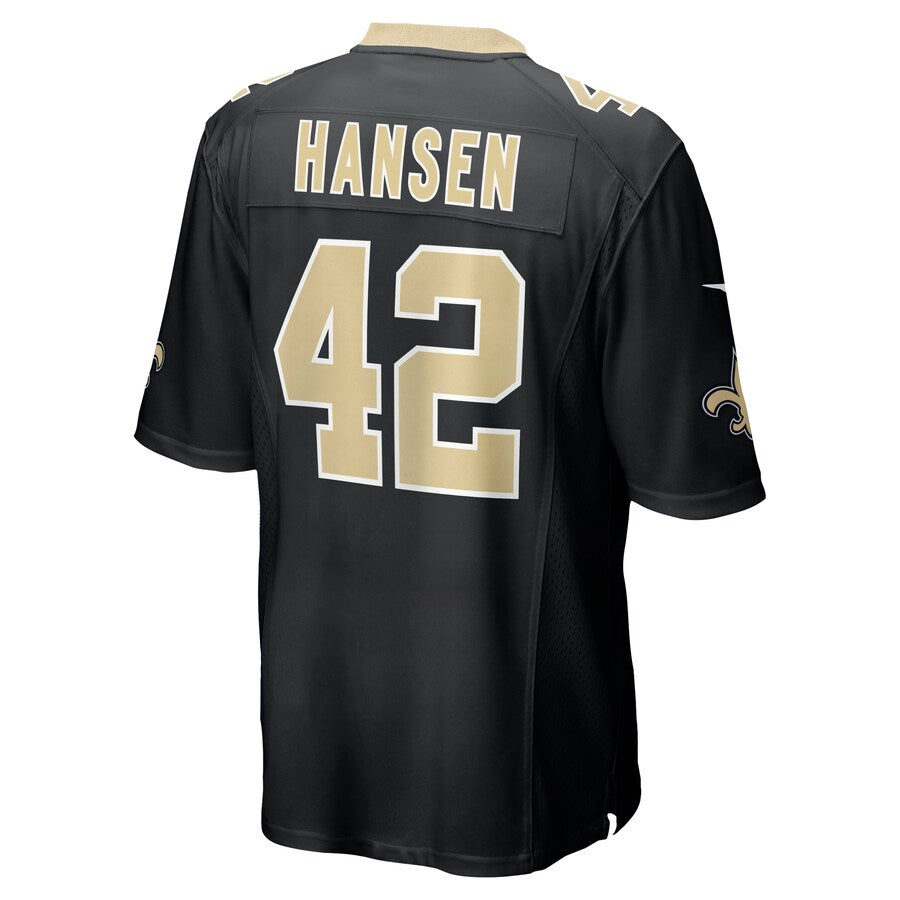New Orleans Saints Chase Hansen Game Black Football Jersey product image