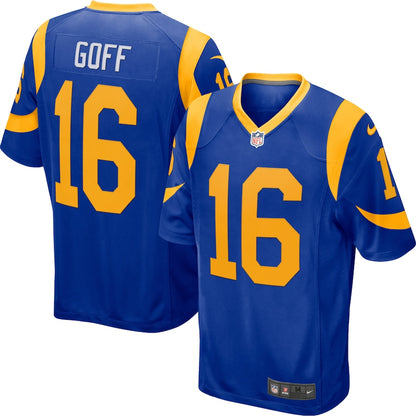 Los Angeles Rams Jared Goff Game Royal Football Jersey product image