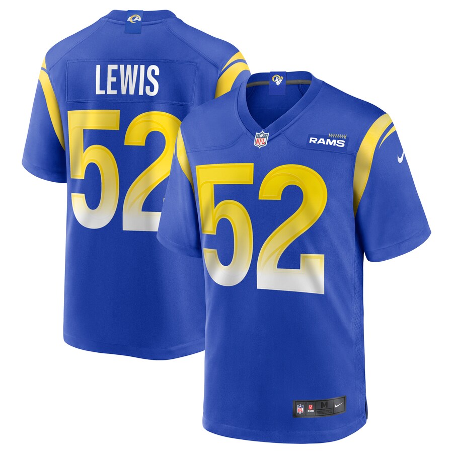 Los Angeles Rams Terrell Lewis Game Royal Football Jersey product image